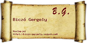 Biczó Gergely névjegykártya